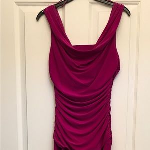 Nightway plum ruched bodice gown. Size 6